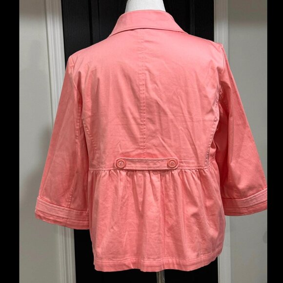 CJ Banks Christopher Banks Light Coral Button Front Jacket Ladies Plus Size X - Picture 4 of 6